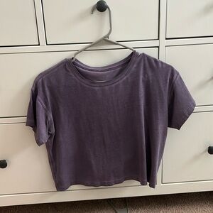 Purple Lululemon cropped shirt